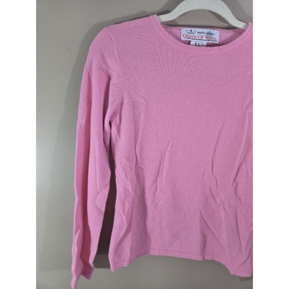 Women's Queen of Scots Quality 100% Cashmere Pink Sweater, Size S - Picture 3 of 8